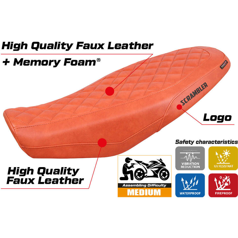TPZ Italia Seat Cover Specific for Ducati Scrambler 800 20232025 Model Venice Comfort System