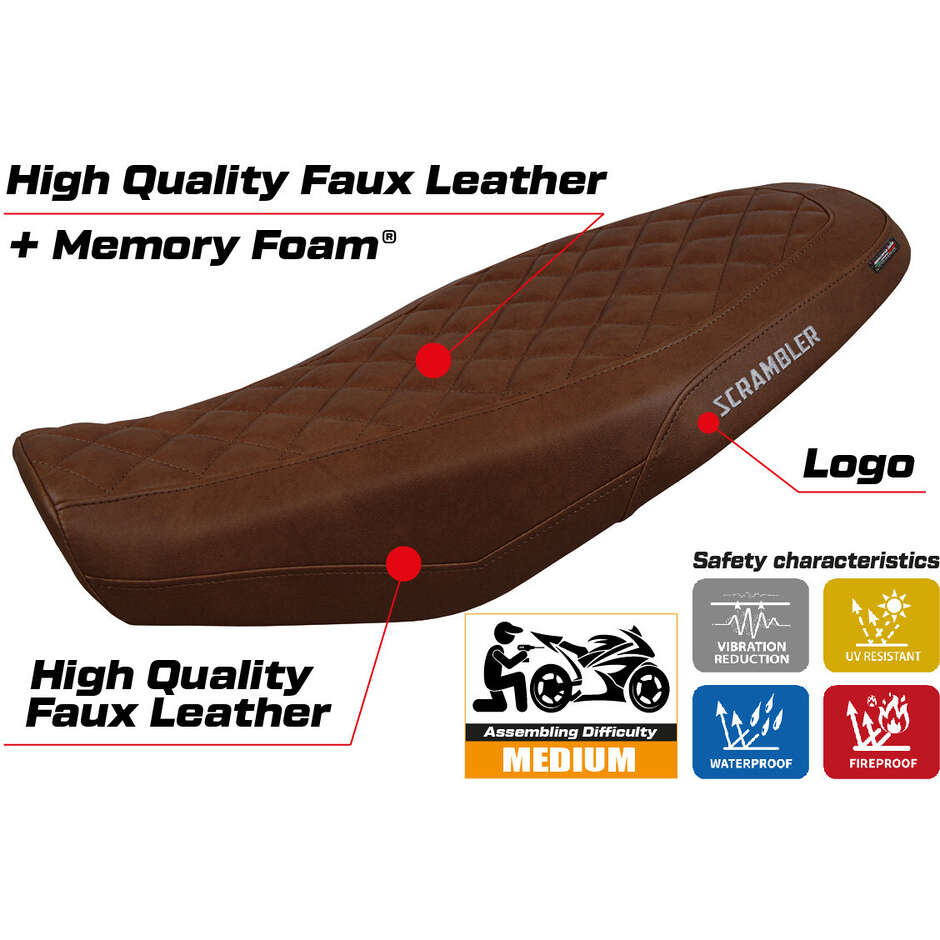 TPZ Italia Seat Cover Specific for Ducati Scrambler 800 20232025 Model Venice Comfort System