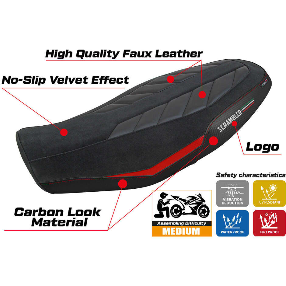 TPZ Italia Seat Cover Specific for Ducati Scrambler 800 20232025 Rimini Model