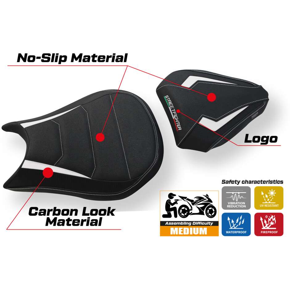 TPZ Italia Seat Cover Specific for Ducati Streetfighter 2009 2015 Florida Ultragrip Model