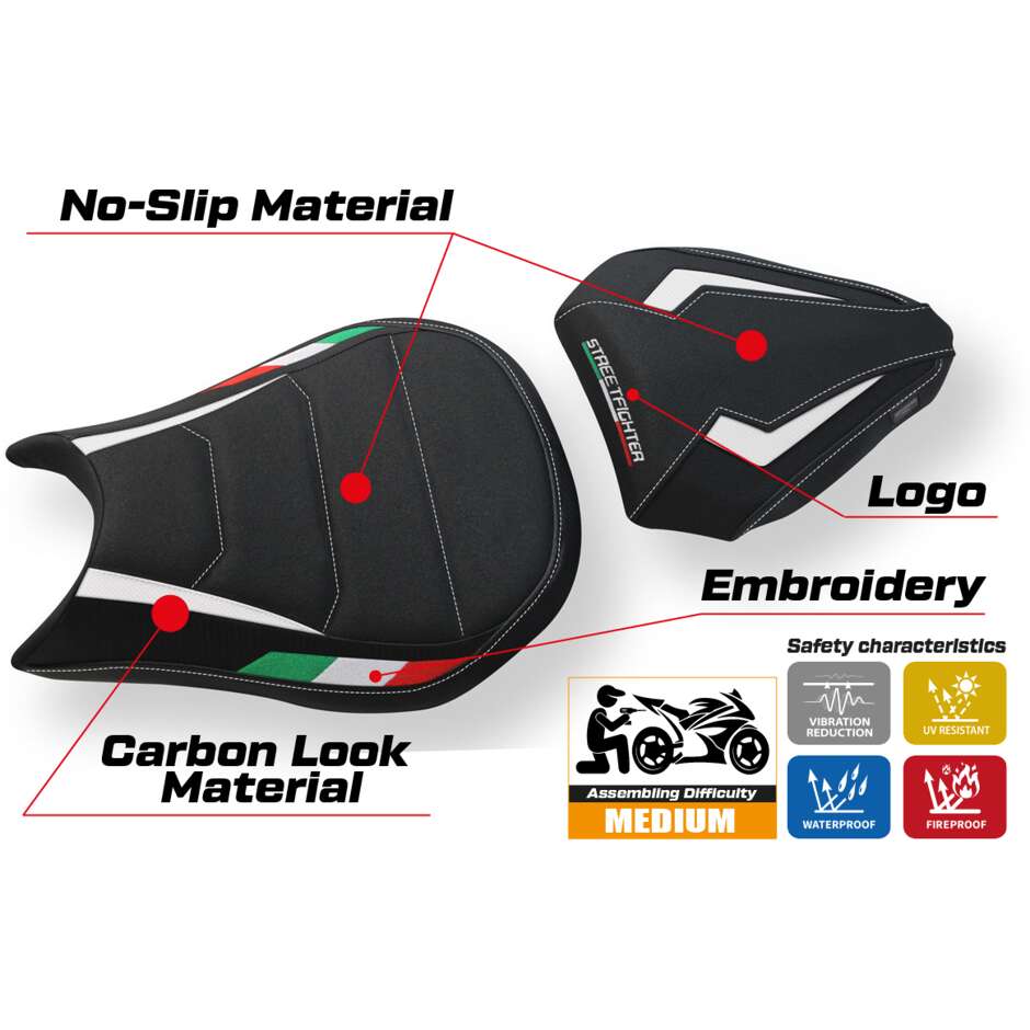 TPZ Italia Seat Cover Specific for Ducati Streetfighter 2009 2015 Model Florida Trico Ultragrip