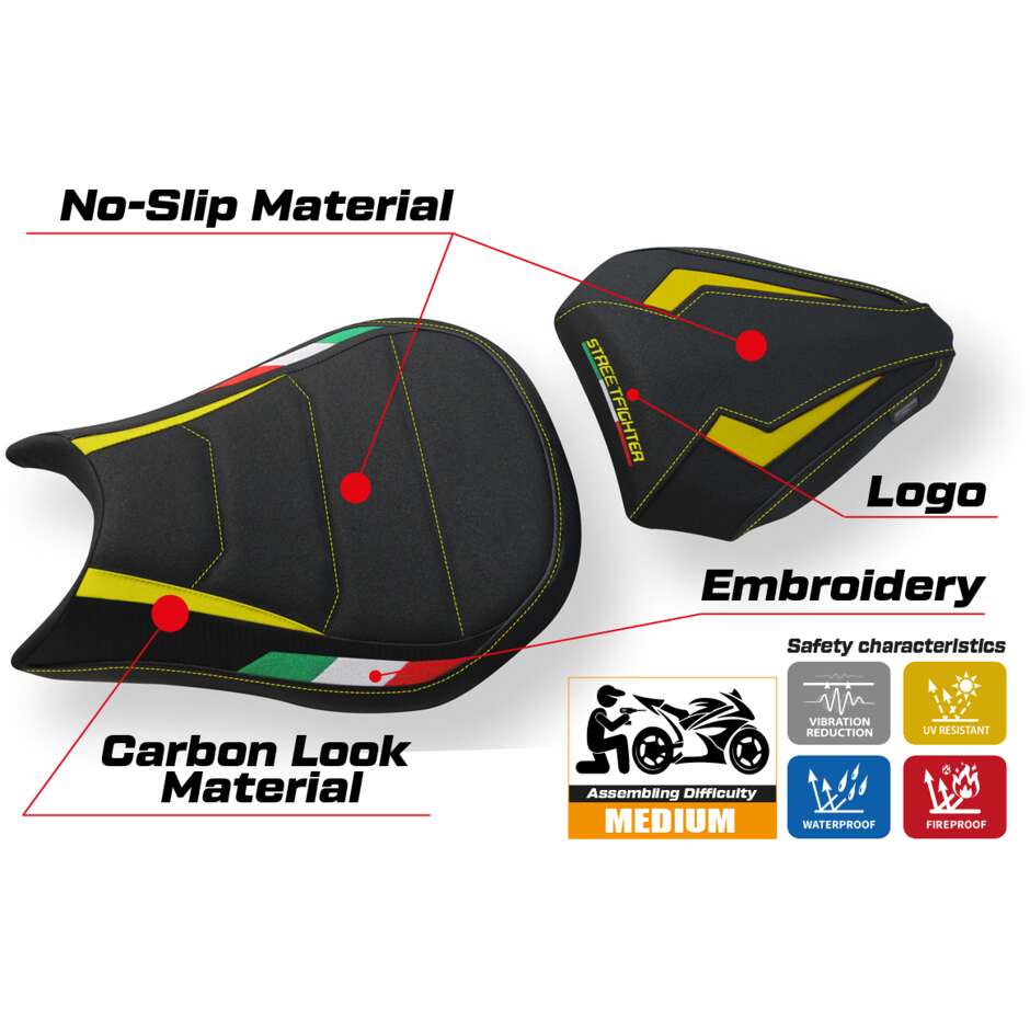 TPZ Italia Seat Cover Specific for Ducati Streetfighter 2009 2015 Model Florida Trico Ultragrip