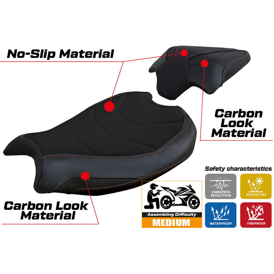 TPZ Italia Seat Cover Specific for Ducati Streetfighter V2 2022 2024 Model Mina Ultragrip
