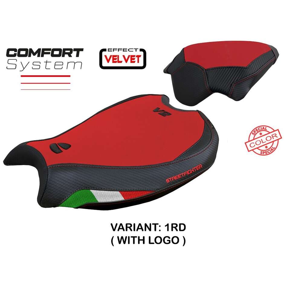 TPZ Italia Seat Cover Specific for Ducati Streetfighter V2 2022 2024 Model Mina Velvet Comfort System
