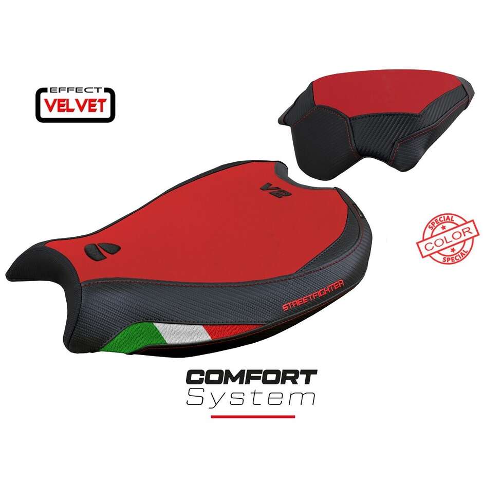 TPZ Italia Seat Cover Specific for Ducati Streetfighter V2 2022 2024 Model Mina Velvet Comfort System