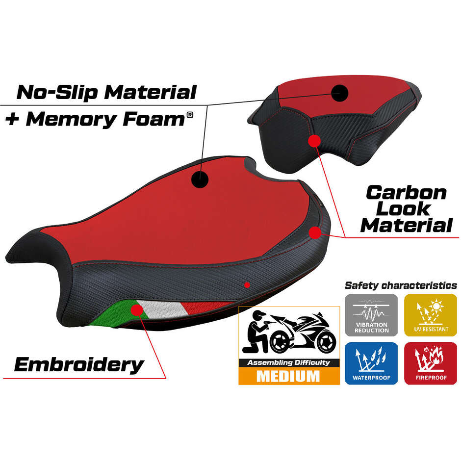TPZ Italia Seat Cover Specific for Ducati Streetfighter V2 2022 2024 Model Mina Velvet Comfort System