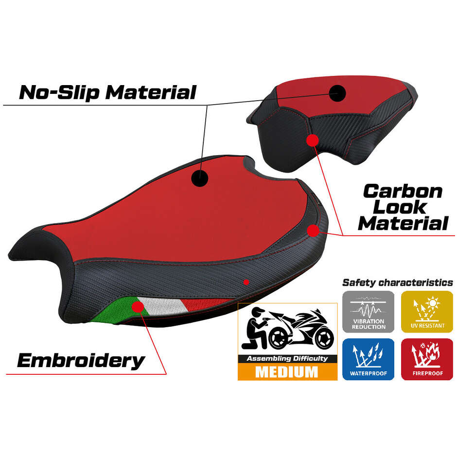 TPZ Italia Seat Cover Specific for Ducati Streetfighter V2 2022 2024 Model Mina Velvet