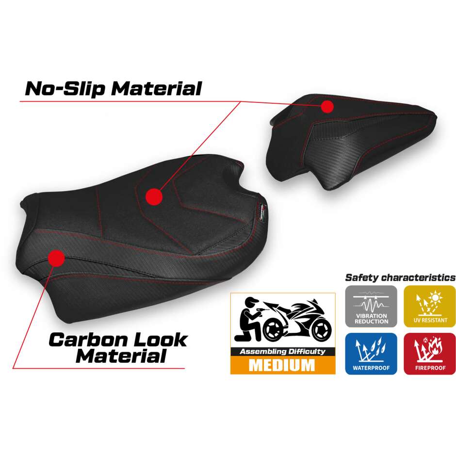 TPZ Italia Seat Cover Specific for Ducati Streetfighter V4 2020 2024 Model Veles Ultragrip