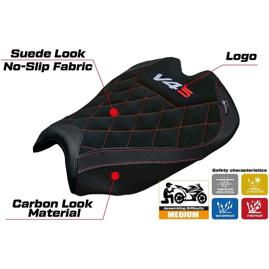 TPZ Italia Seat Cover Specific for Ducati Streetfighter V4 2025 Model Alcara Special Edition
