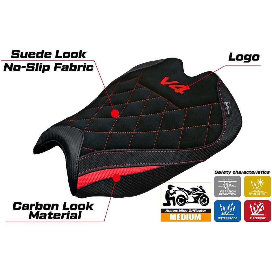 TPZ Italia Seat Cover Specific for Ducati Streetfighter V4 2025 Model Alcara Special Edition