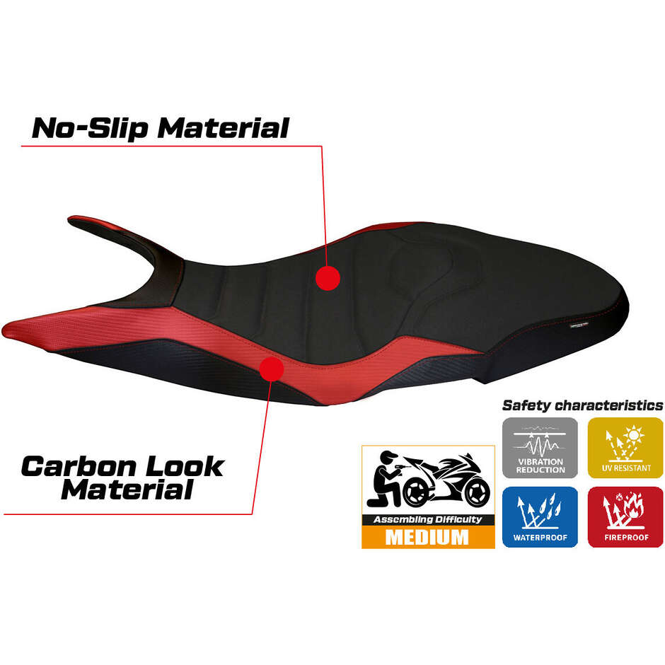 TPZ Italia Seat Cover Specific for Ducati Super Sport 2017 2024 Model Pistoia 1 Ultragrip