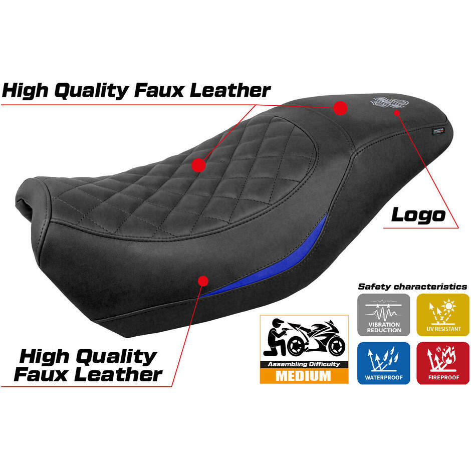 TPZ Italia Seat Cover Specific for Harley Davidson Street 500 / 750 2016 - 2021 Miami Model