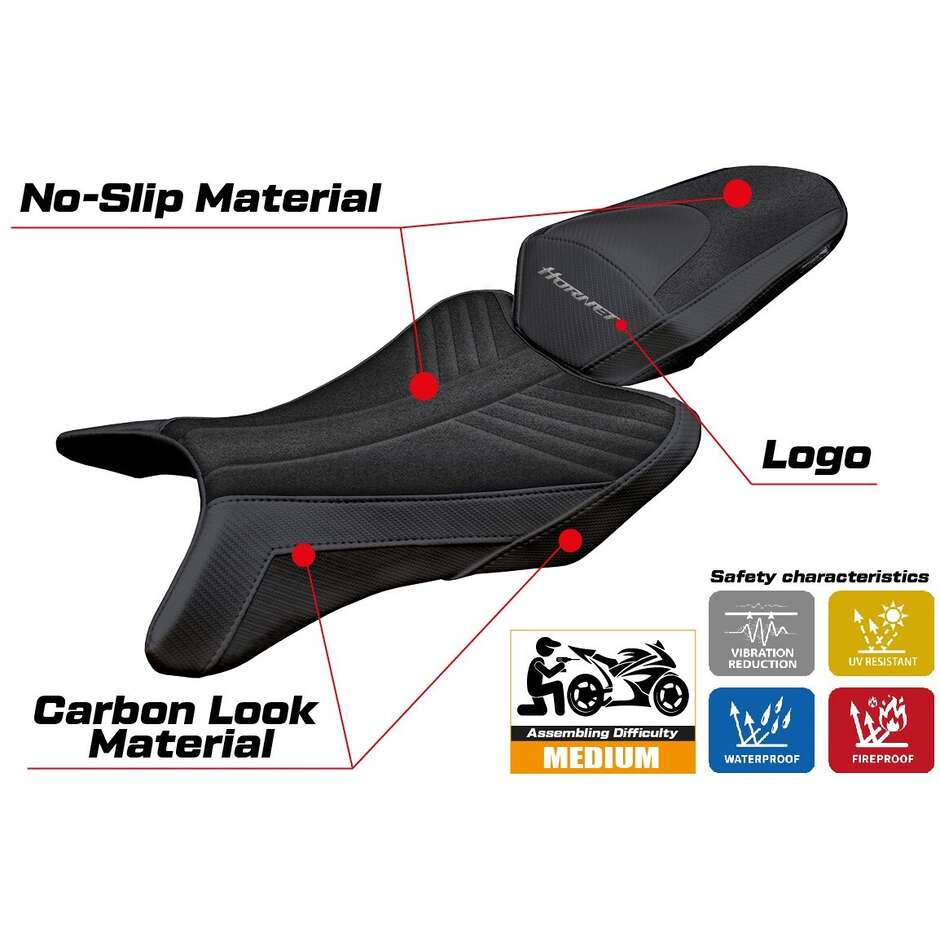 TPZ Italia Seat Cover Specific for Honda CB 1000 Hornet 2025 Model Manuel Ultragrip