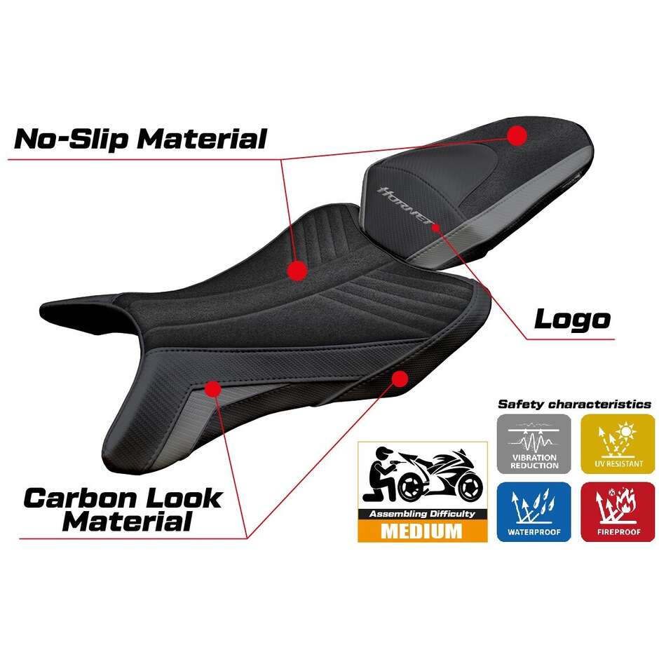 TPZ Italia Seat Cover Specific for Honda CB 1000 Hornet 2025 Model Manuel Ultragrip