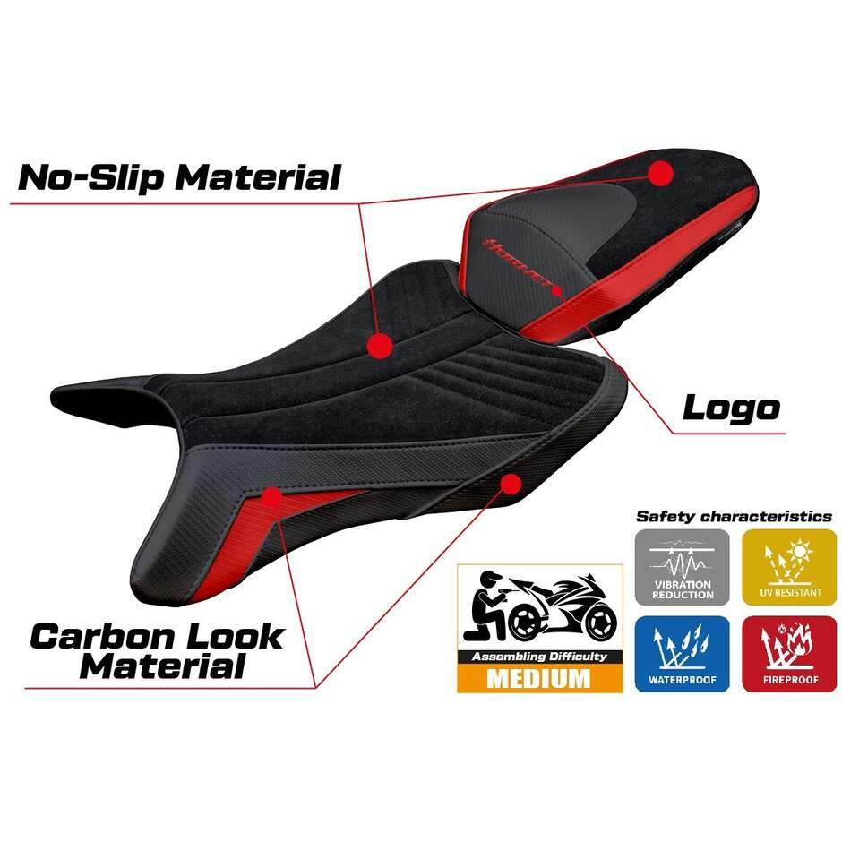 TPZ Italia Seat Cover Specific for Honda CB 1000 Hornet 2025 Model Manuel Velvet