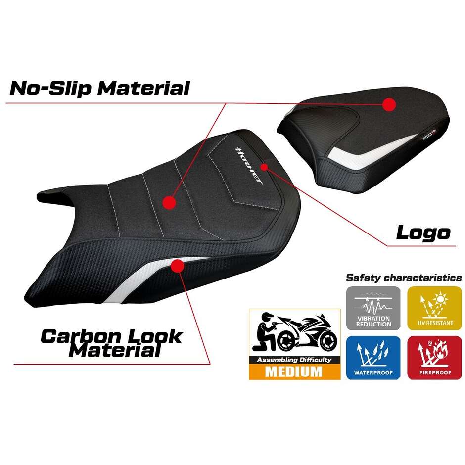 TPZ Italia Seat Cover Specific for Honda CB 500 Hornet 2024-2025 Model Tomori Ultragrip