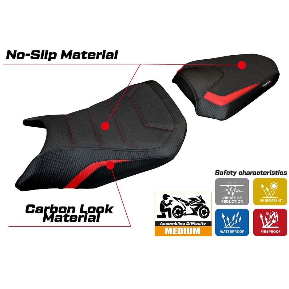 TPZ Italia Seat Cover Specific for Honda CB 500 Hornet 2024-2025 Model Tomori Ultragrip