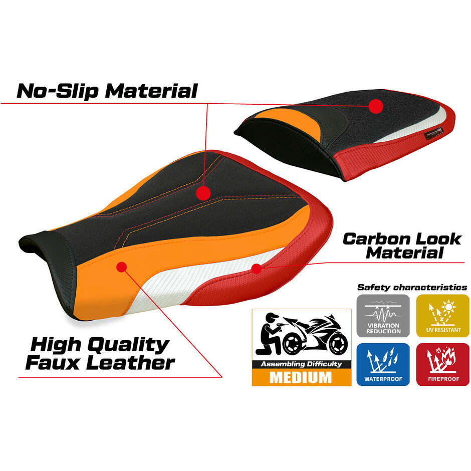 TPZ Italia Seat Cover Specific for Honda CBR 600 RR 2007-2025 Model Huelva Ultragrip