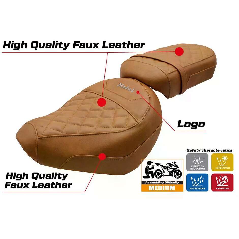 TPZ Italia Seat Cover Specific for Honda CMX 1100 Rebel 2022-2025 Iksan Model