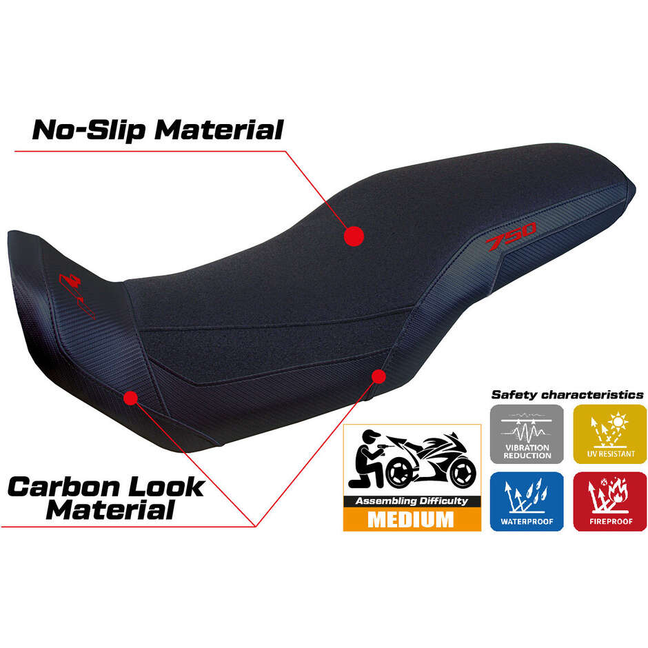TPZ Italia Seat Cover Specific for Honda Transalp 750 2023-2025 Malmo Model Ultragrip