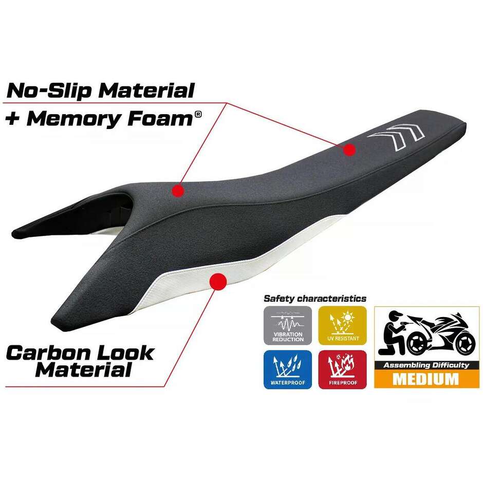 TPZ Italia Seat Cover Specific for Husqvarna 701 Enduro 2017-2025 Uppsala Model Ultragrip Comfort System