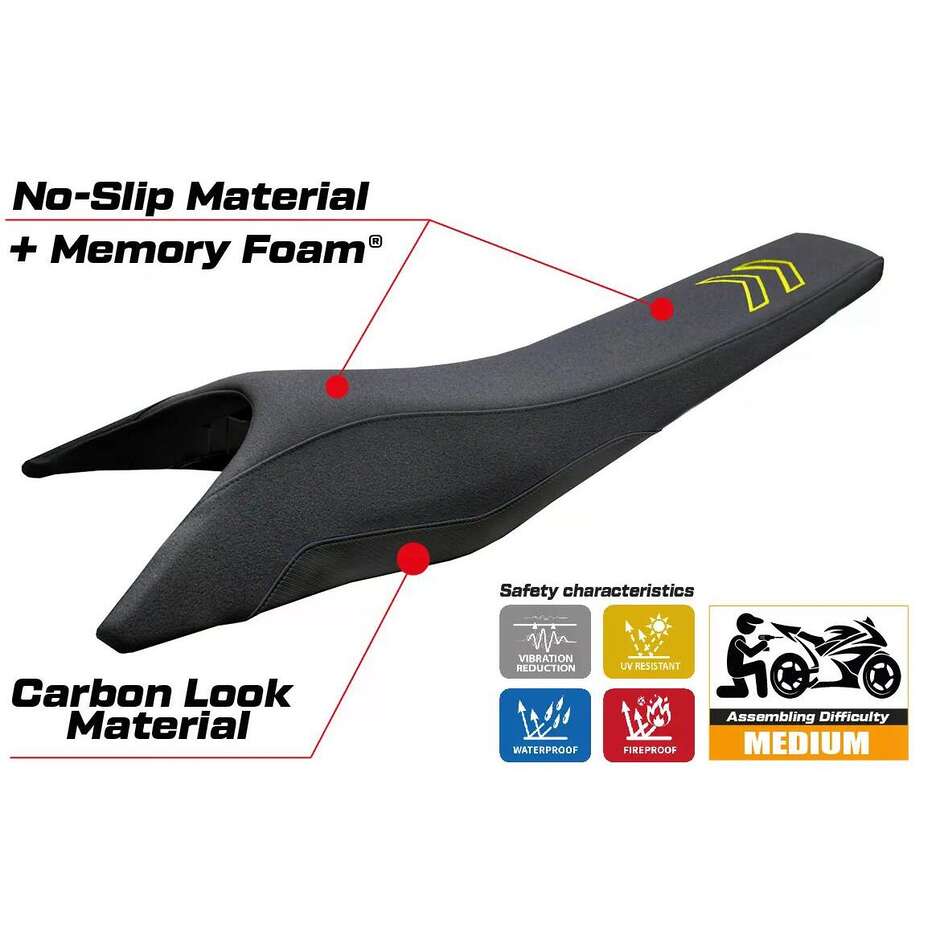 TPZ Italia Seat Cover Specific for Husqvarna 701 Enduro 2017-2025 Uppsala Model Ultragrip Comfort System