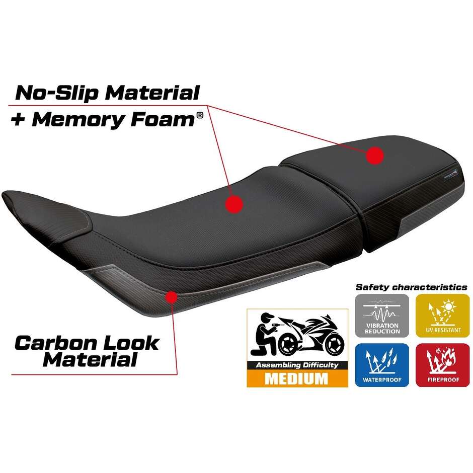 TPZ Italia Seat Cover Specific for Husqvarna Svartpilen 401 2018 - 2023 Model Solna Comfort System
