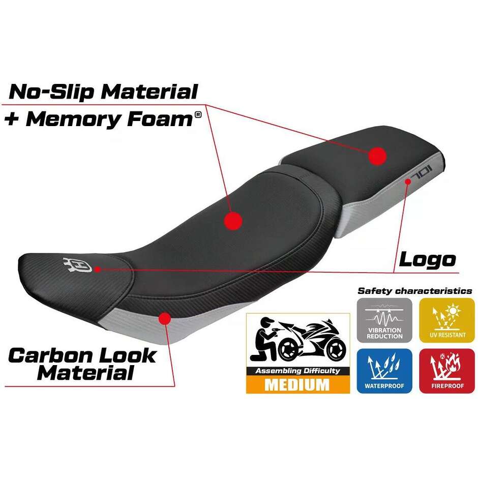 TPZ Italia Seat Cover Specific for Husqvarna Vitpillen 701 2018-2020 Model Nacka Comfort System