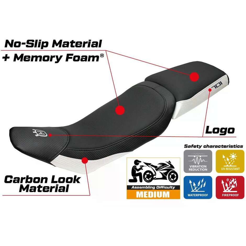 TPZ Italia Seat Cover Specific for Husqvarna Vitpillen 701 2018-2020 Model Nacka Comfort System