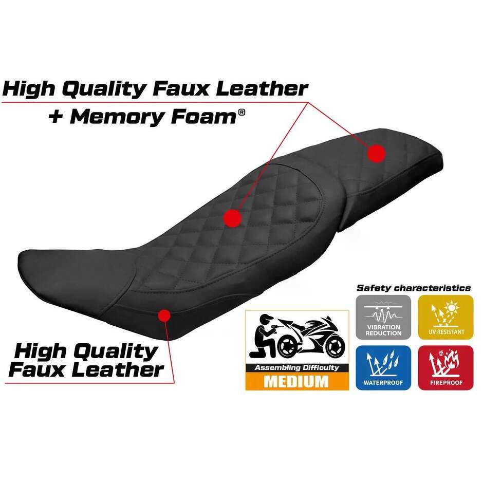 TPZ Italia Seat Cover Specific for Husqvarna Vitpillen 701 2018-2020 Model Nacka Vintage Comfort System