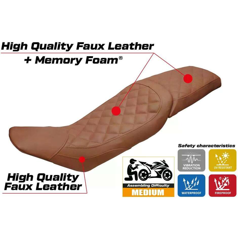 TPZ Italia Seat Cover Specific for Husqvarna Vitpillen 701 2018-2020 Model Nacka Vintage Comfort System