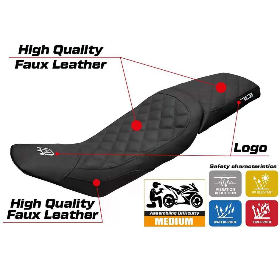 TPZ Italia Seat Cover Specific for Husqvarna Vitpillen 701 2018-2020 Model Nacka Vintage