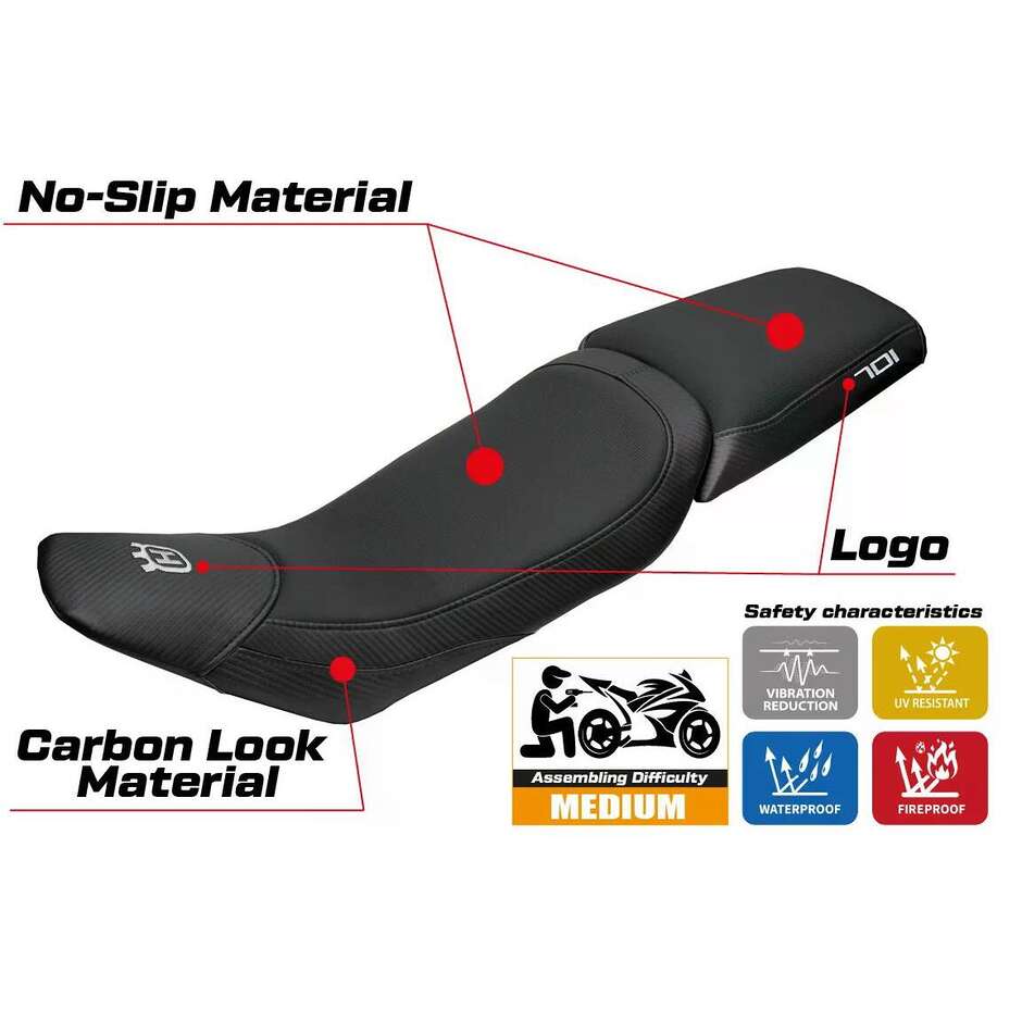 TPZ Italia Seat Cover Specific for Husqvarna Vitpillen 701 2018-2020 Nacka Model