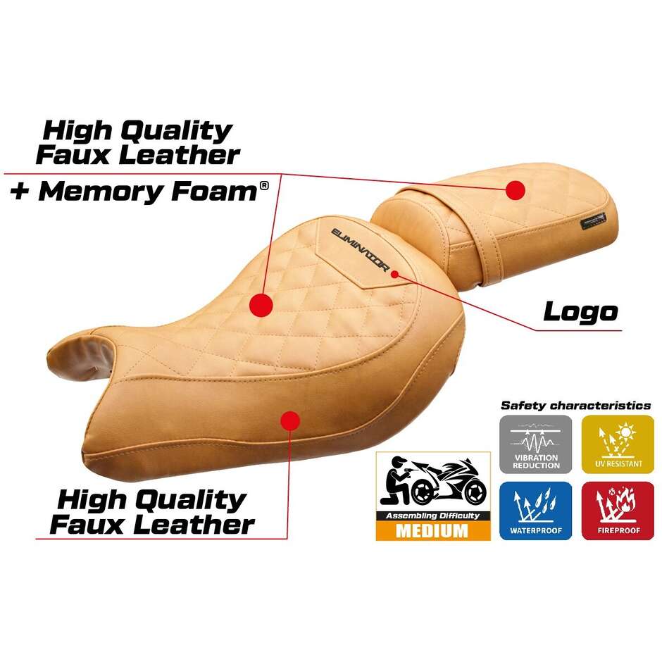 TPZ Italia Seat Cover Specific for Kawasaki Eliminator 500 2024 - 2025 Model Mutsu Comfort System
