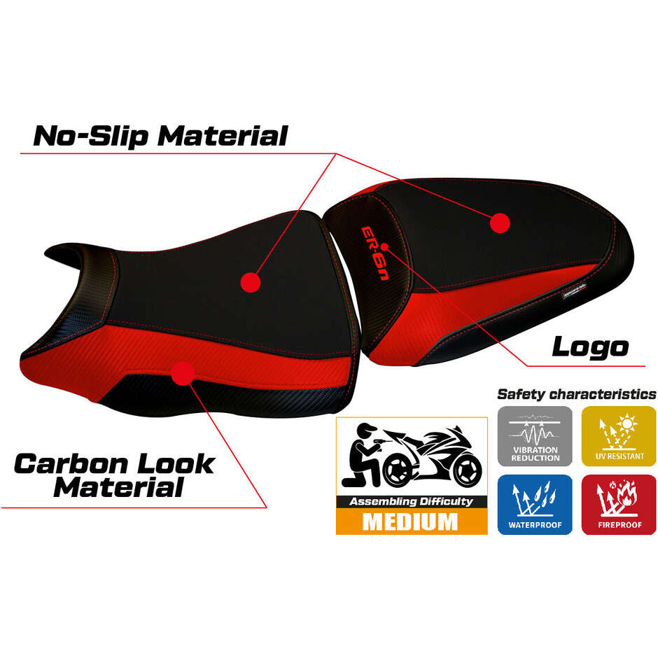 TPZ Italia Seat Cover Specific for Kawasaki ER-6N / ER-6F 2012 - 2016 Model Leeds 1