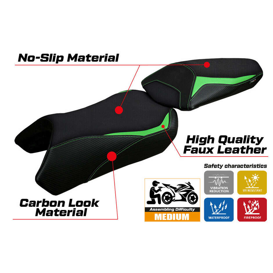 TPZ Italia Seat Cover Specific for Kawasaki Ninja 1000 / 1000 SX 2020 - 2024 Model Arusha
