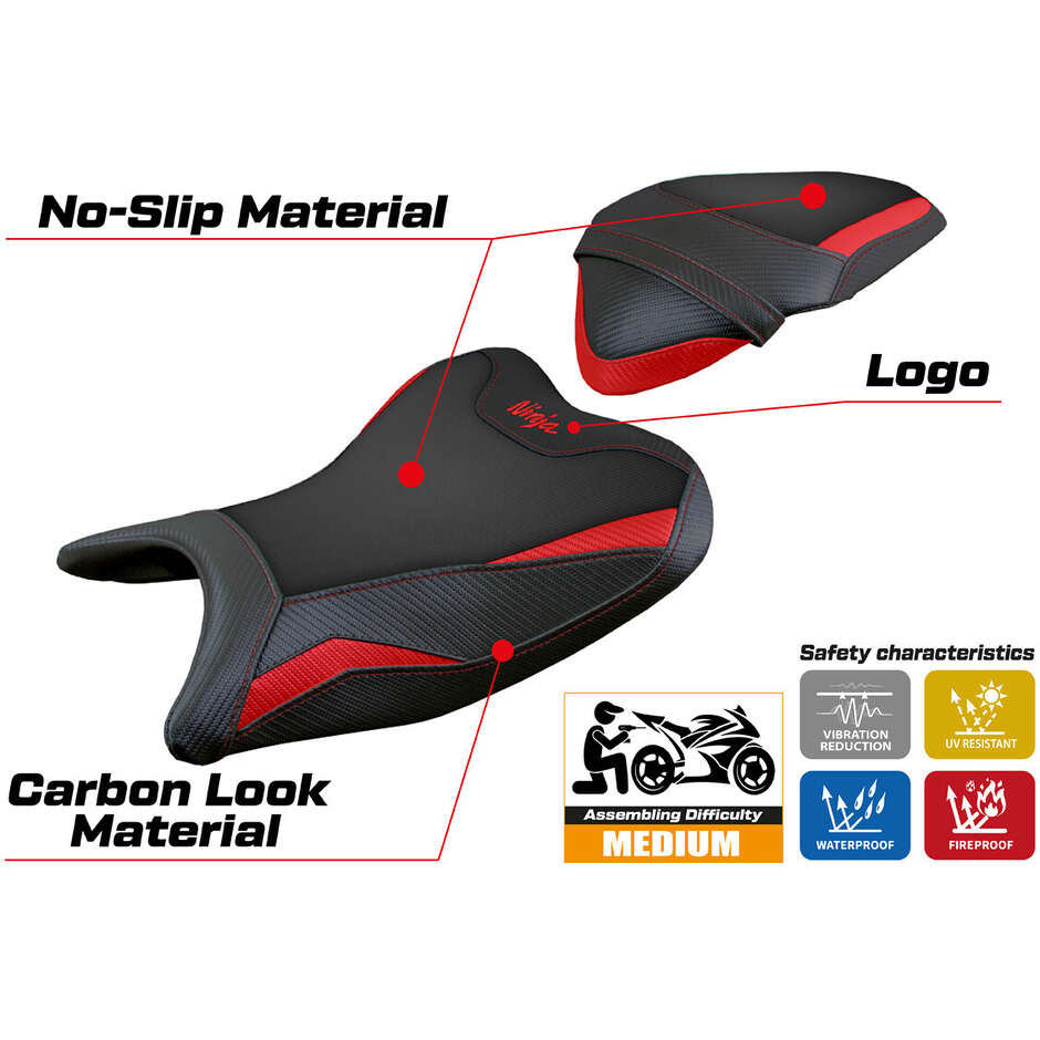 TPZ Italia Seat Cover Specific for Kawasaki Ninja 250 2018 - 2019 Rainha Model
