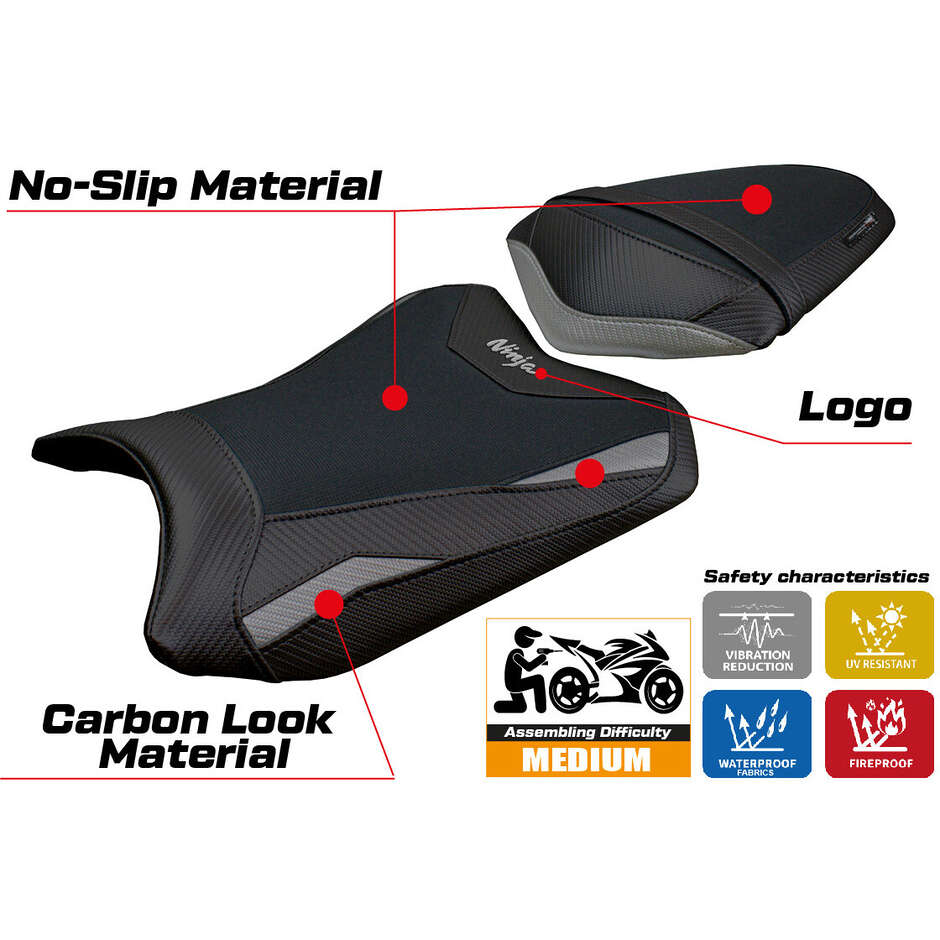 TPZ Italia Seat Cover Specific for Kawasaki Ninja 300 2013 - 2017 Aliko Model