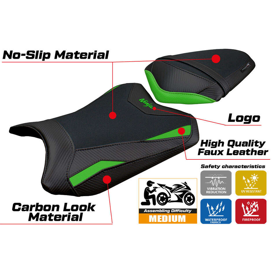 TPZ Italia Seat Cover Specific for Kawasaki Ninja 300 2013 - 2017 Aliko Model