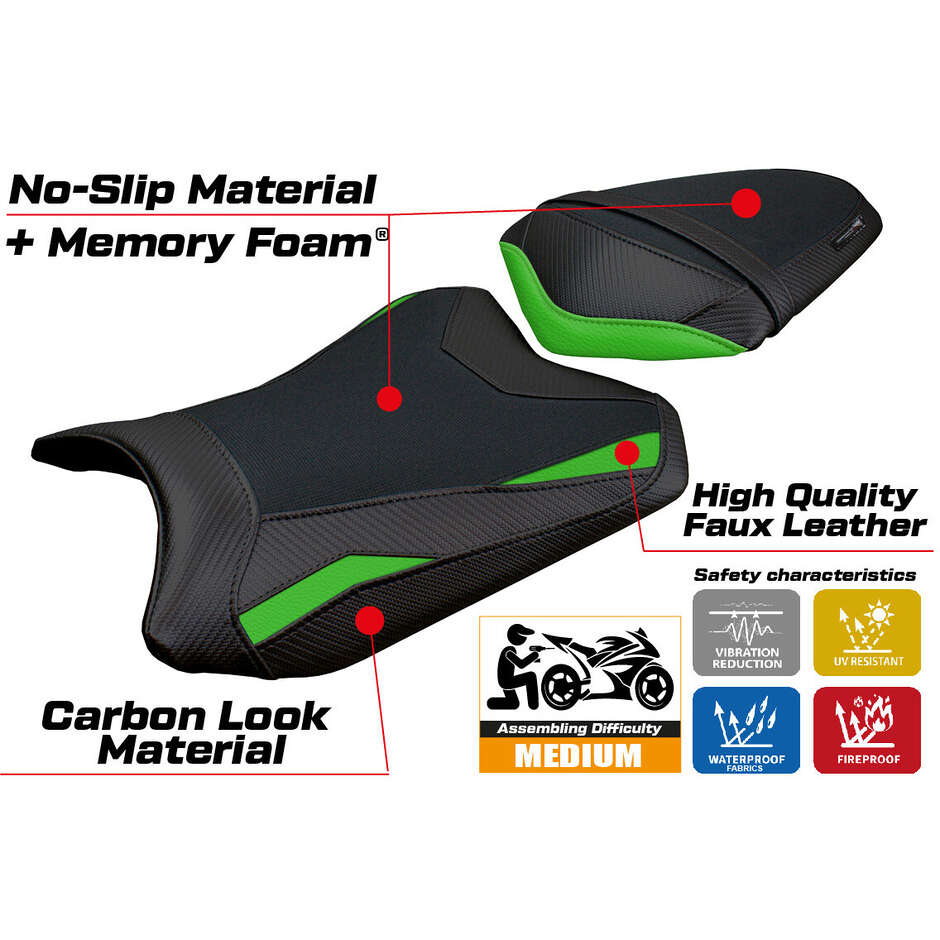 TPZ Italia Seat Cover Specific for Kawasaki Ninja 300 2013 - 2017 Model Aliko Comfort System