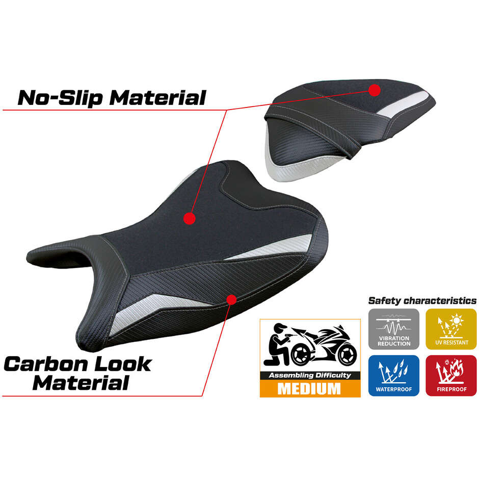 TPZ Italia Seat Cover Specific for Kawasaki Ninja 400 2018 - 2023 Model Ribera Ultragrip