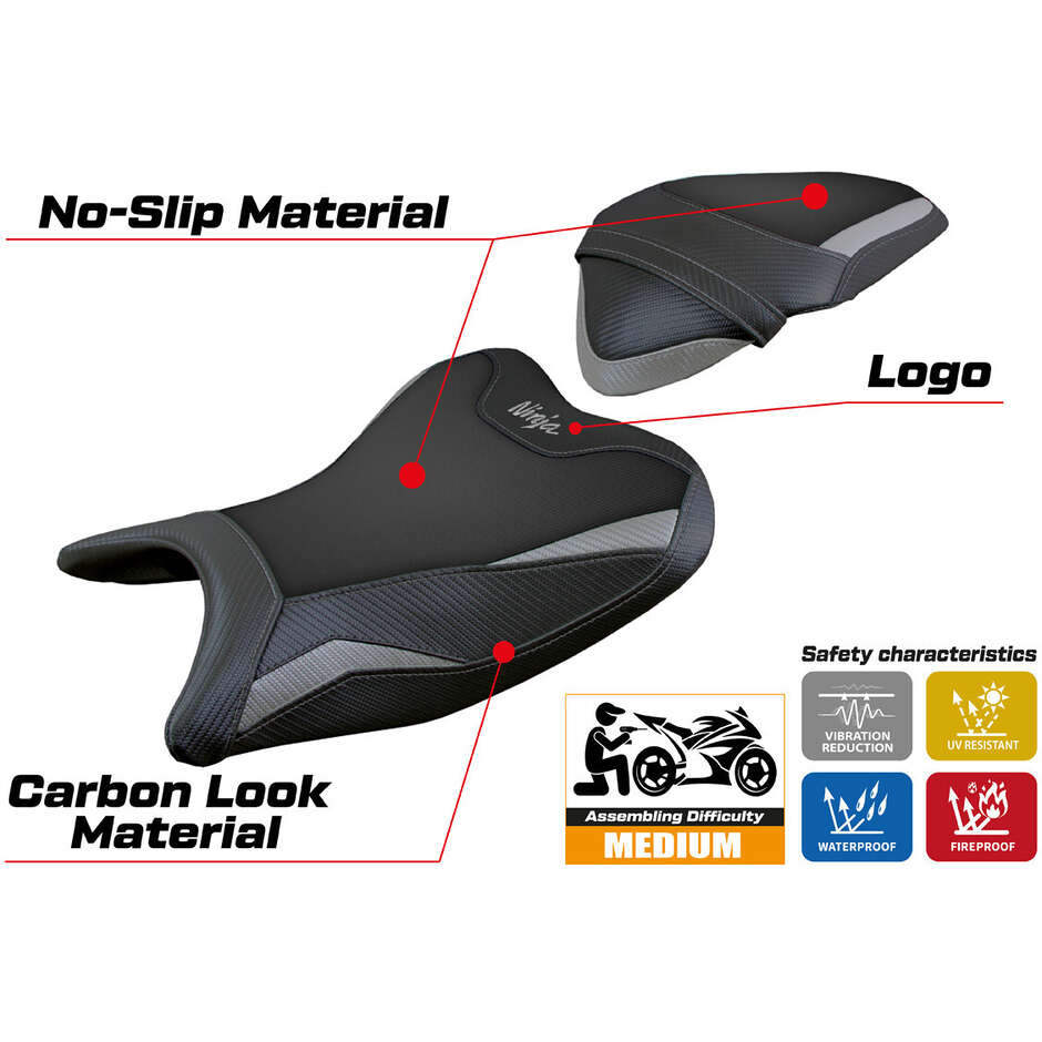 TPZ Italia Seat Cover Specific for Kawasaki Ninja 400 2018 - 2023 Ribera Model