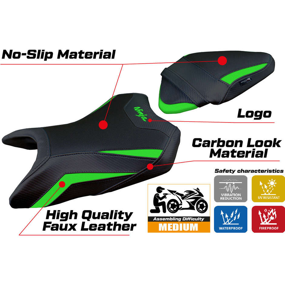 TPZ Italia Seat Cover Specific for Kawasaki Ninja 500 2024-2025 Arlon Model