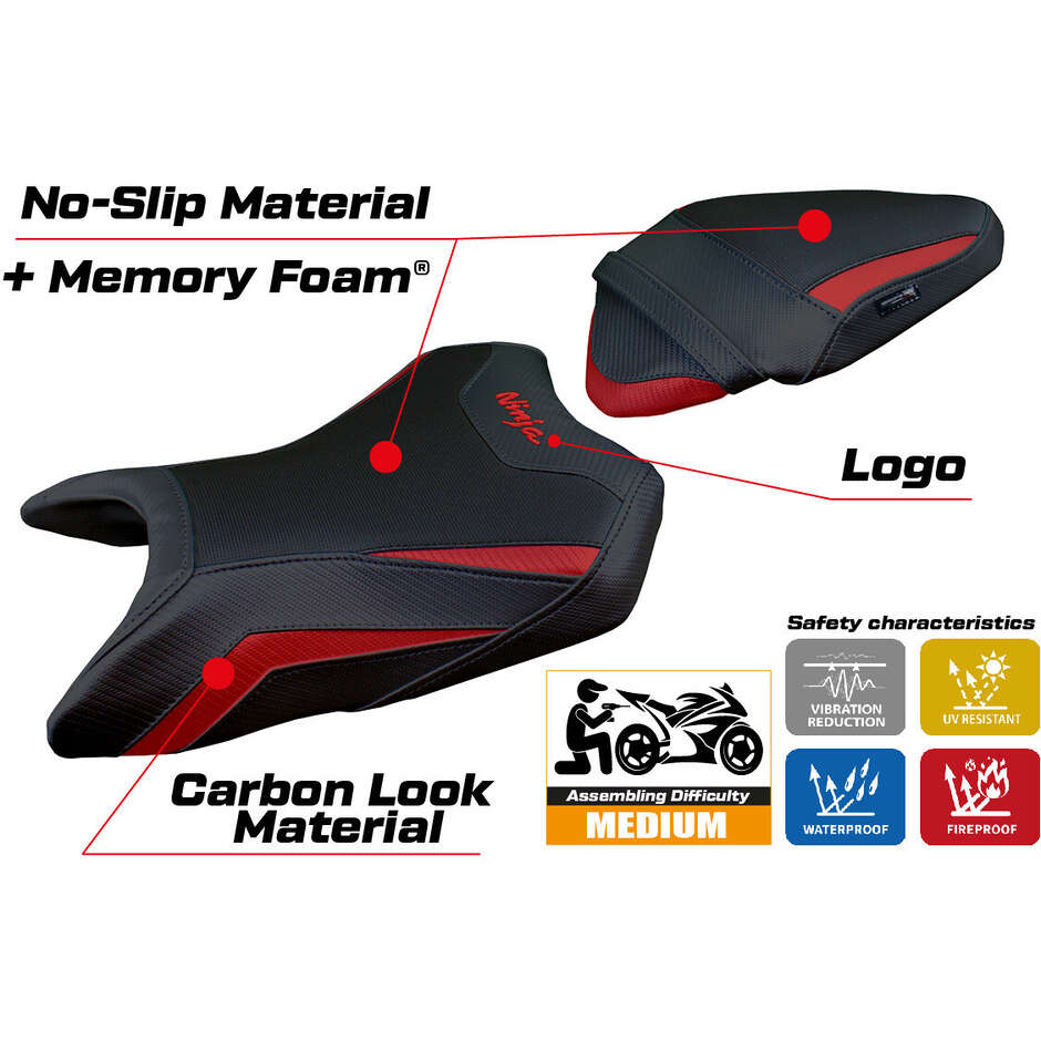 TPZ Italia Seat Cover Specific for Kawasaki Ninja 500 2024-2025 Model Arlon Comfort System