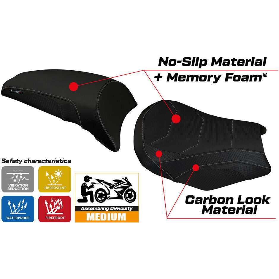 TPZ Italia Seat Cover Specific for Kawasaki Ninja 650 2017-2025 Model Sihu Comfort System