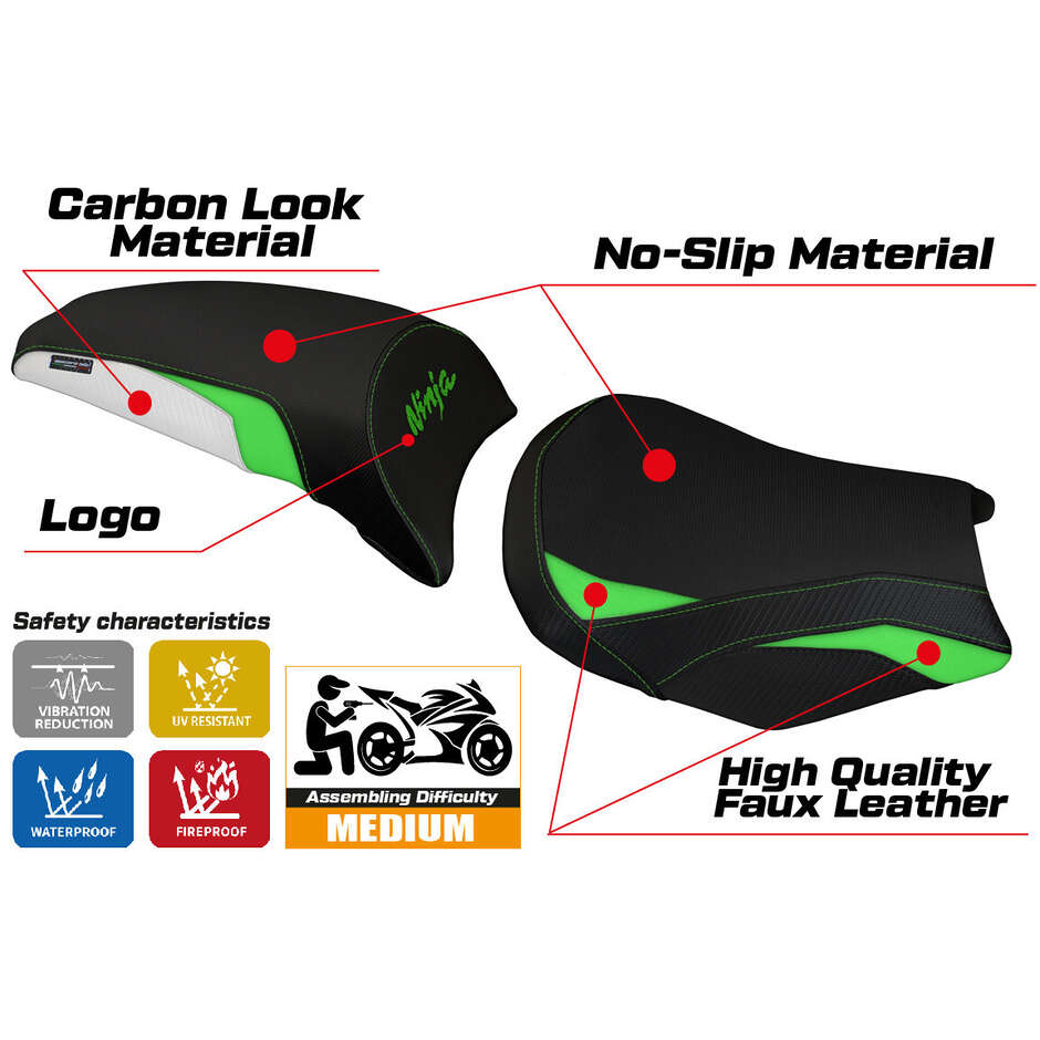 TPZ Italia Seat Cover Specific for Kawasaki Ninja 650 2017-2025 Model Sihu
