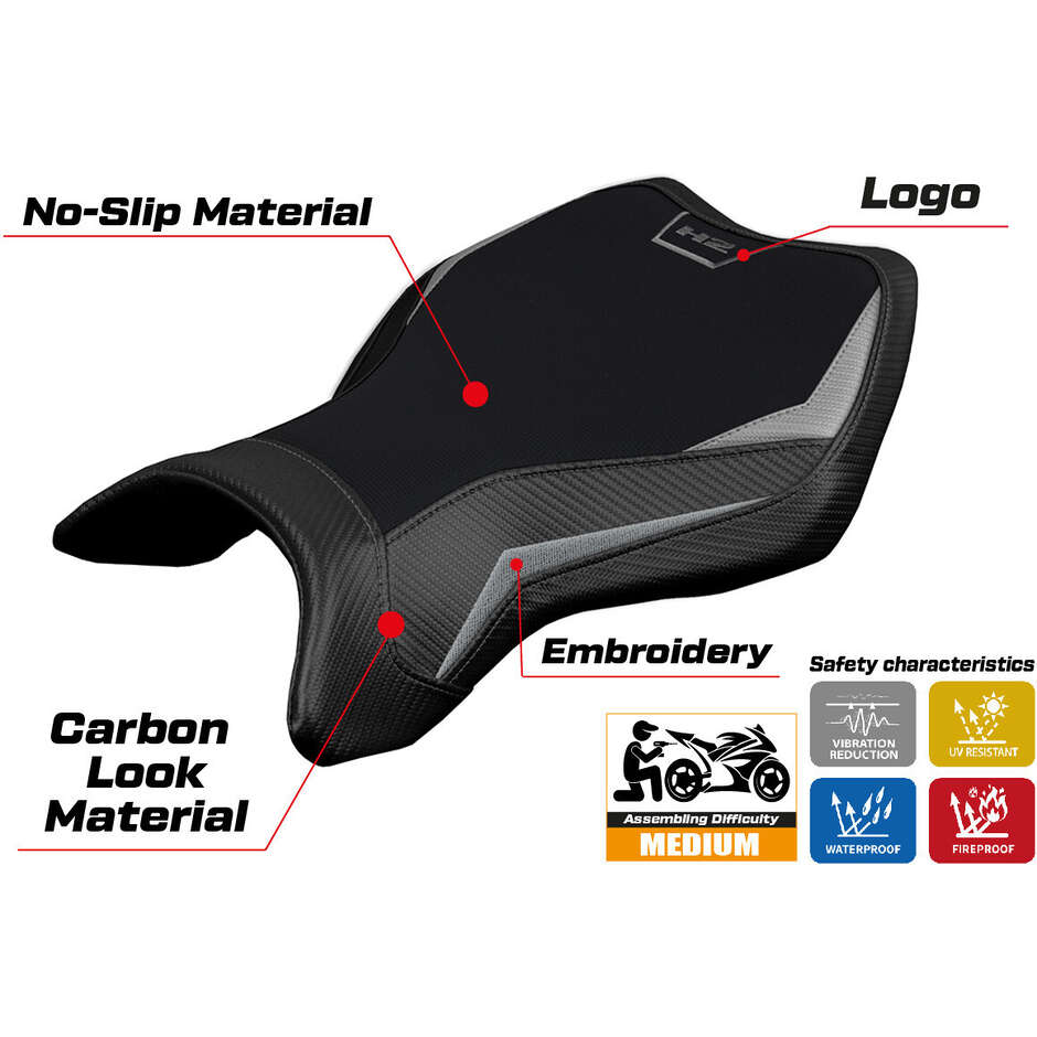 TPZ Italia Seat Cover Specific for Kawasaki Ninja H2 R 2015-2025 MadMax Model