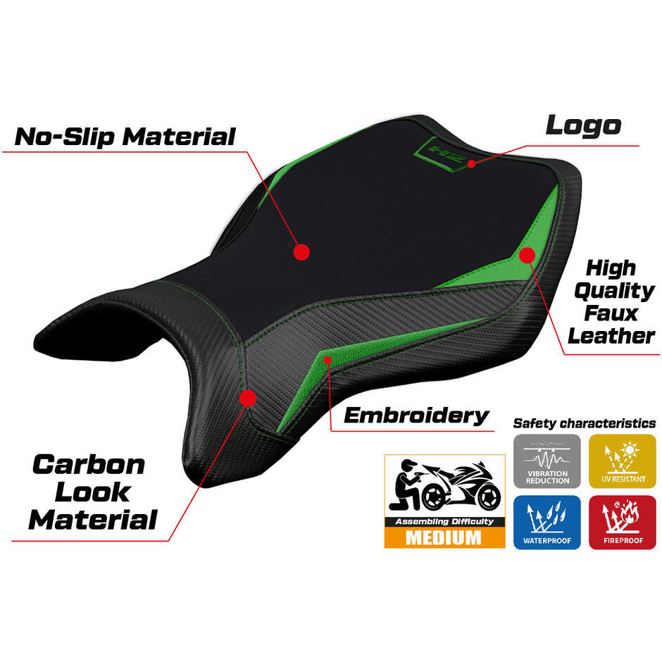 TPZ Italia Seat Cover Specific for Kawasaki Ninja H2 R 2015-2025 MadMax Model