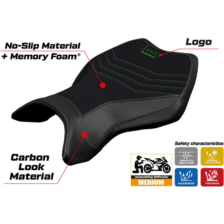 TPZ Italia Seat Cover Specific for Kawasaki Ninja H2 R 2015-2025 Model MadMax Comfort System