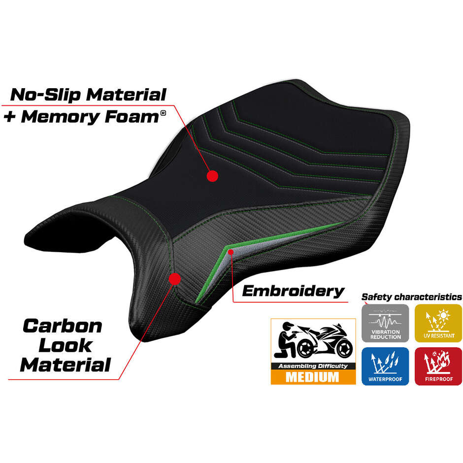 TPZ Italia Seat Cover Specific for Kawasaki Ninja H2 R 2015-2025 Model MadMax Comfort System